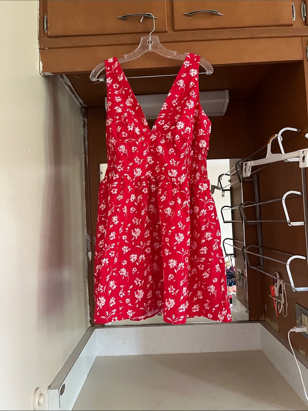 wild fable Red Floral V-Neck Sun Dress